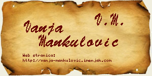 Vanja Mankulović vizit kartica